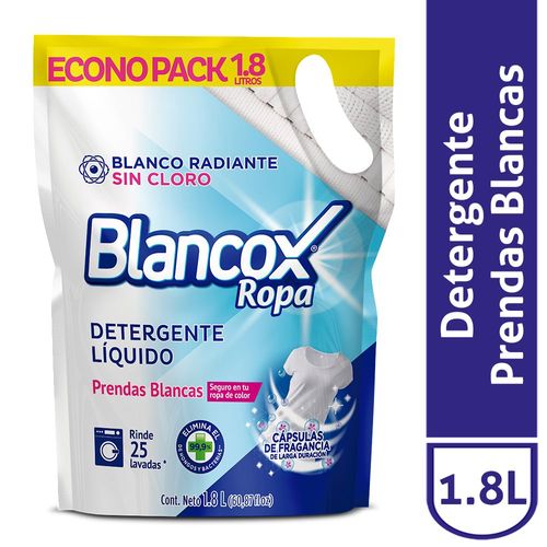 Detergente líquido BLANCOX blancos radiantes (1800  ml)