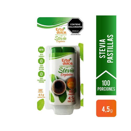 Stevia ERBA DOLCE Endulzante En Tabletas (4.5  gr)