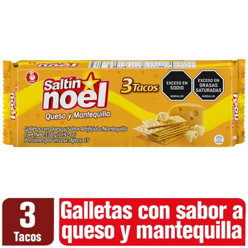 Galletas SALTIN NOEL Queso mantequilla x3 tacos (338  gr)