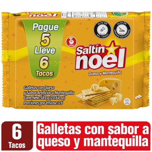 Galletas SALTIN NOEL queso y mantequilla x6 tacos (585  gr)