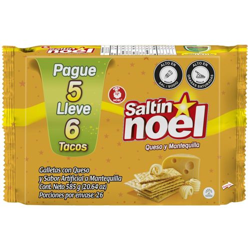 Galletas SALTIN NOEL queso y mantequilla x6 tacos (585  gr)