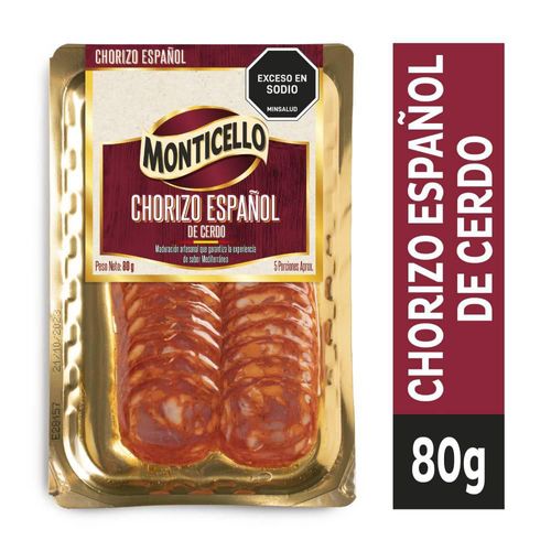 Chorizo MONTICELLO español de cerdo (80  gr)