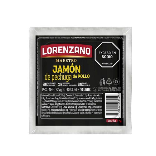 Jamon Pollo LORENZANO 225  gr