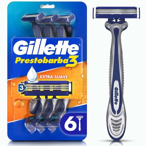 Máquina De Afeitar PRESTOBARBA 3 Gillette Comfort Gel (6  und)