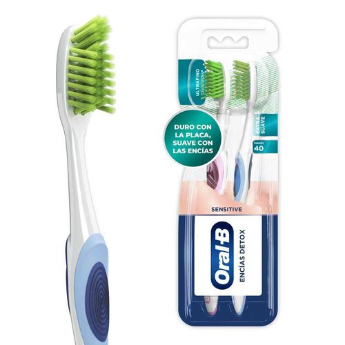 Cepillo De Dientes ORALB Sensitive Encías Detox Extra Suave (2  und)