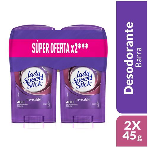 Desodorante LADY SPEED STICK Invisible floral barra x2und (90  gr)