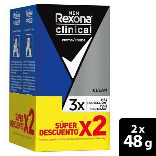 Desodorante REXONA Clinical Clean Crema Hombre (96  gr)