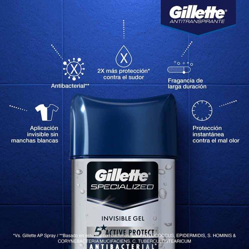 Desodorante GILLETTE Specialized Antibacterial Gel 2xund (226  gr)