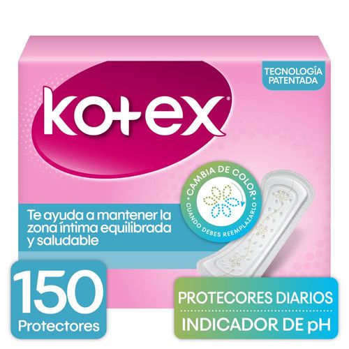 Protectores diarios KOTEX Con indicador de PH (150  und)