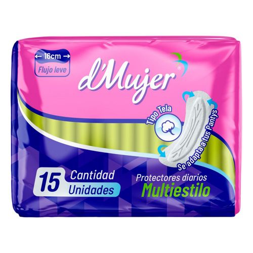 Protectores DMUJER DIARIOS FLUJO LEVE MULTIESTILO (15  und)