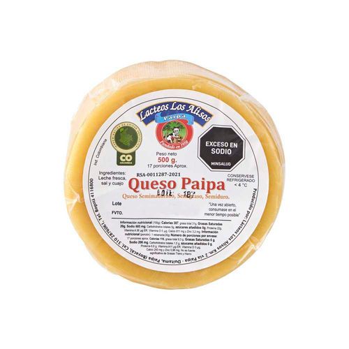 Queso LOS ALISOS Paipa Redondo