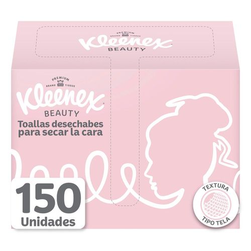 Toallas desechables KLEENEX Tipo tela para secar la cara beauty (150  und)