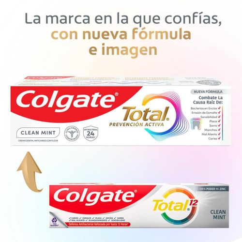 Crema dental COLGATE Total clean mint prevención activa (75  ml)