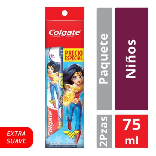 Cepillo De Dientes + Crema Dental COLGATE Super Héroes Niños (1  und)