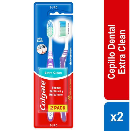 Cepillo de Dientes COLGATE Extra Clean Doble Acción Duro (2  und)