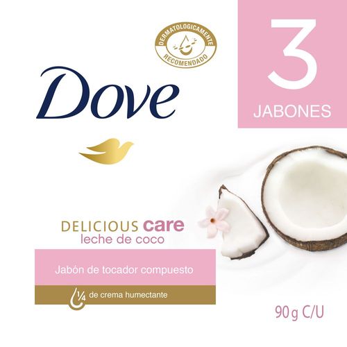 Jabón DOVE Leche De Coco Barra x3und 90gr (270  gr)