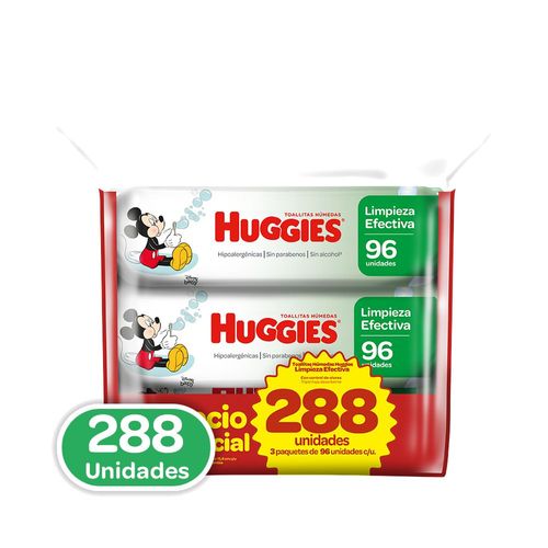 Toallas húmedas HUGGIES Limpieza Efectiva (288  und)