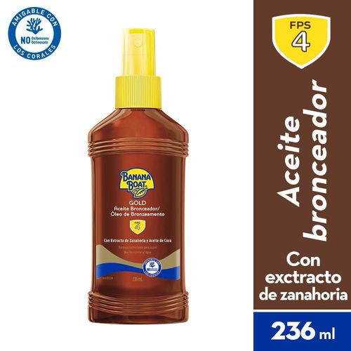 Bronceador BANANA BOAT Extracto zanahoria y aceite de coco (236  ml)