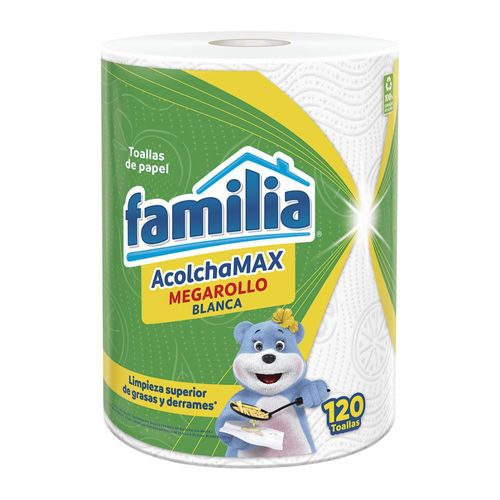 Toallas de cocina FAMILIA Acolchamax megarollo blanca  (120  und)