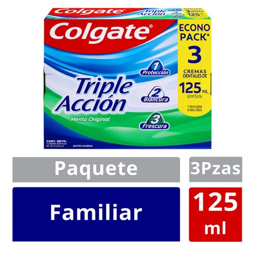 Crema Dental COLGATE Triple Acción x3und 125ml (375  ml)