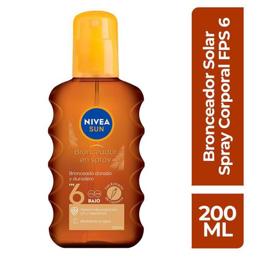 Bronceador NIVEA aceite spray spf 6  (200  ml)