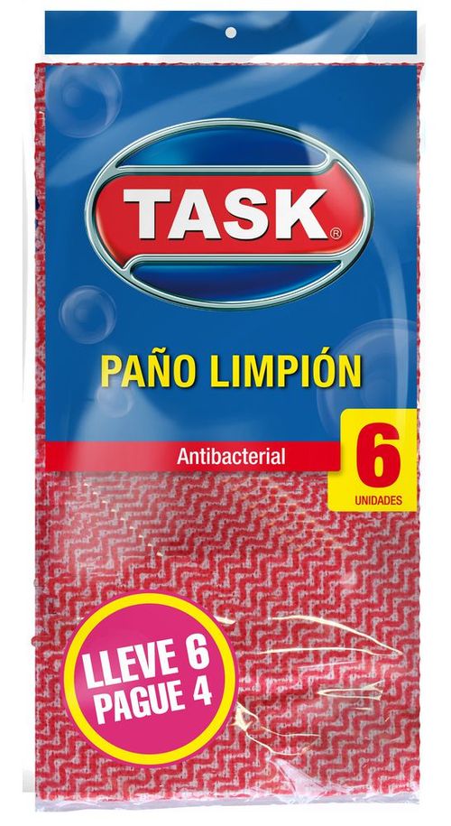 Paño TASK limpión antibacterial (4  und)