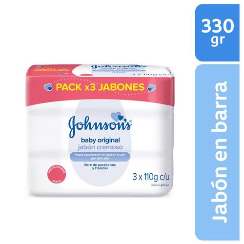 Jabón JOHNSON S Bebé Original Barra x3und 110gr (330  gr)