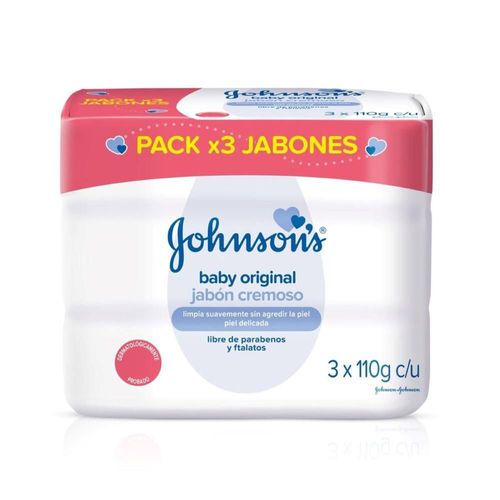 Jabón JOHNSON S Bebé Original Barra x3und 110gr (330  gr)