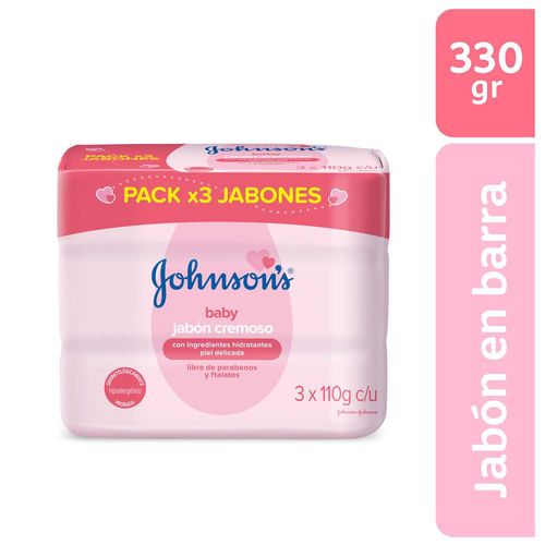 Jabón JOHNSON S Bebé Humectante x3und 110gr (330  gr)