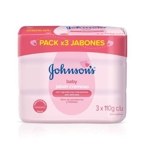 Jabón JOHNSON S Bebé Humectante x3und 110gr (330  gr)