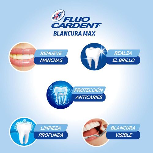 Crema Dental  FLUOCARDENT Blancura Max x3und 75ml (225  ml)