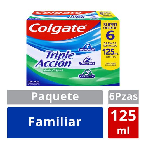 Crema Dental COLGATE Triple Acción x 6und 125ml (750  ml)