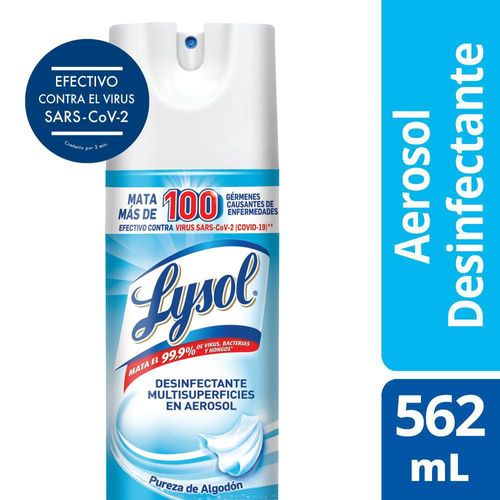 Desinfectante  LYSOL en aerosol pureza algodón (538  gr)