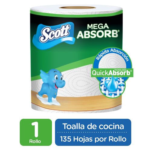 Toalla de cocina SCOTT Rollo mega absorb (135  und)