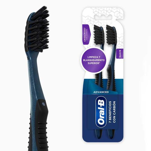 Cepillo De Dientes ORALB Advanced 7 Beneficios Carbón  (2  und)