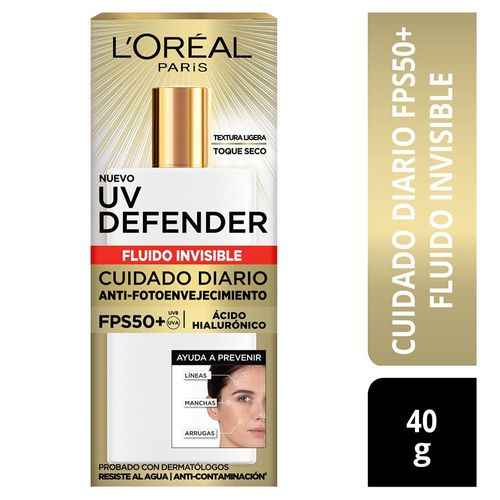 Protector solar LOREAL PARIS UV defender anti oleosidad fps50+ (40  gr)