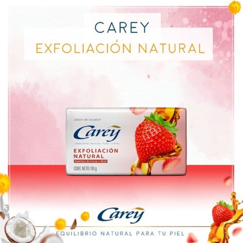 Jabón de tocador CAREY semillas de fresa + miel x3und (330  gr)