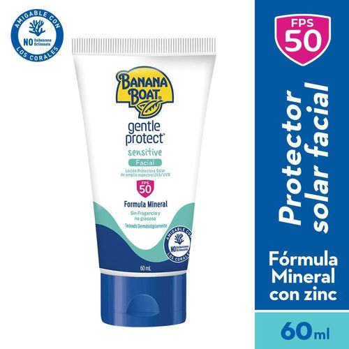 Protector solar facial BANANA BOAT Gentle protect senstive SPF50 (60  ml)