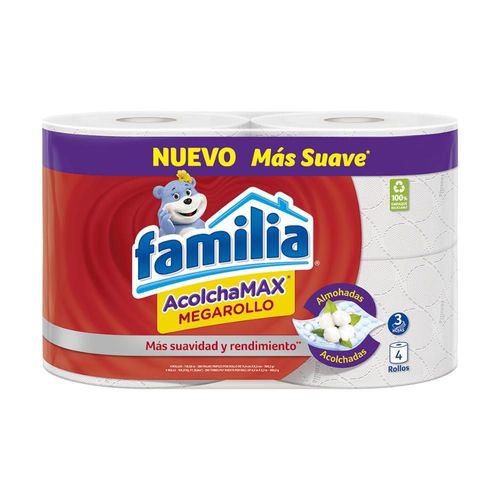 Papel higiénico FAMILIA Acolchamax megarollo x4 rollos (118.4  mts)