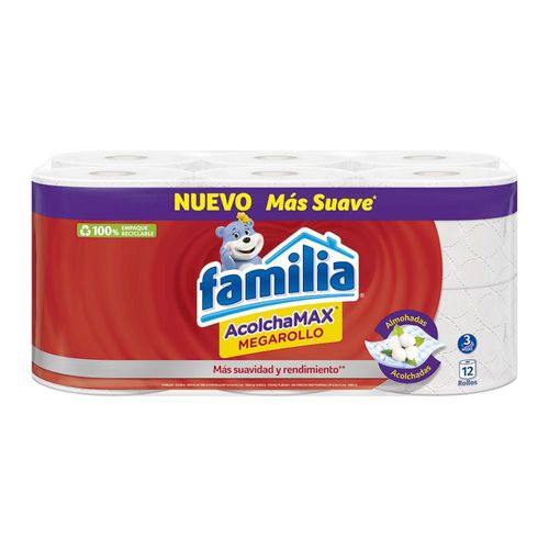 Papel higiénico FAMILIA Acolchamax megarollo x12 rollos (355.2  mts)