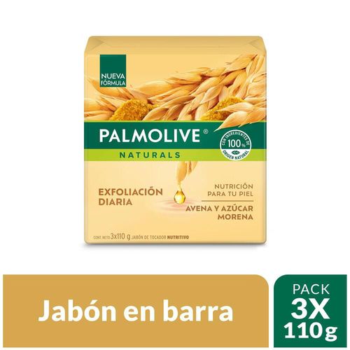 Jabón PALMOLIVE Avena y Azúcar Morena Barra x3und (330  gr)