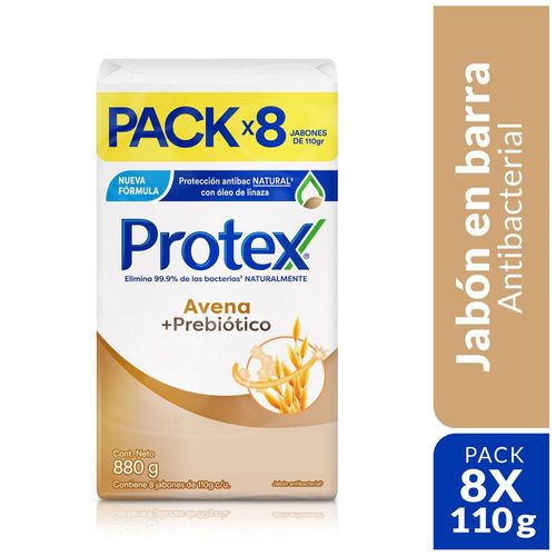 Jabón PROTEX Avena + Prebiótico Barra x8und (880  gr)