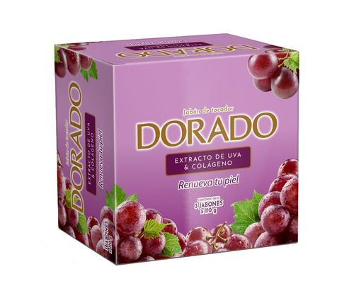 Jabon DORADO Jabon Tocador Uva Colageno (330  gr)