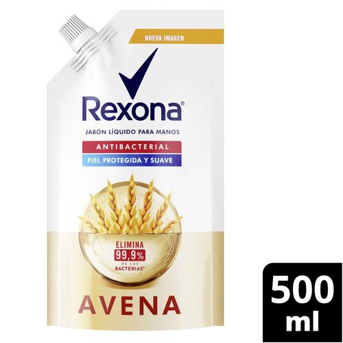 Jabón Líquido REXONA Antibacterial Avena Corporal (500  ml)