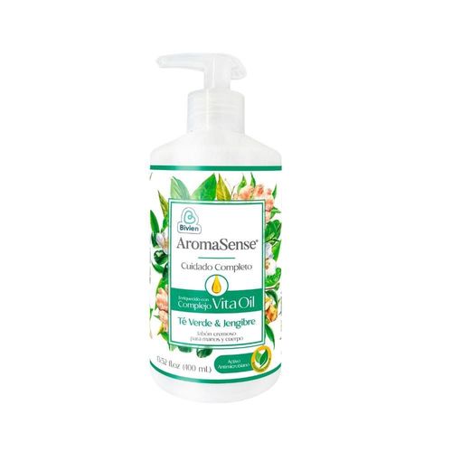 Jabón Cremoso AROMASENSE Té Verde & Jengibre (400  ml)