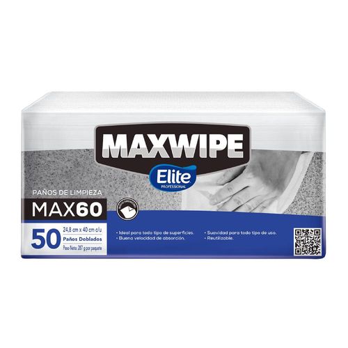 Paño ELITE Maxwipe Doblado Max60 12X50 Blanco (1  und)