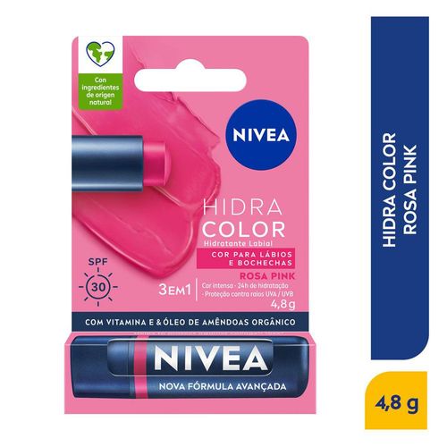 Protector labial NIVEA color pink 3 en 1 (4.8  gr)