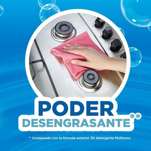 Detergente En Polvo 3D Multiusos Bicarbonato Y Aloe (3000  gr)