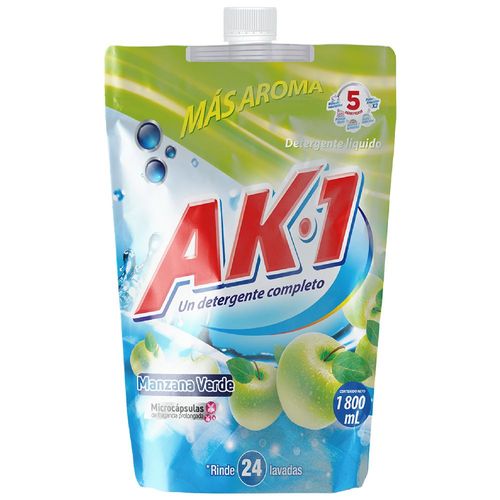 Detergente líquido AK1 con microcápsulas aroma a manzana (1800  ml)