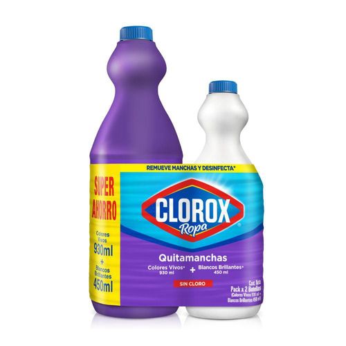 Quitamanchas CLOROX ropa color + ropa blanca (1380  ml)